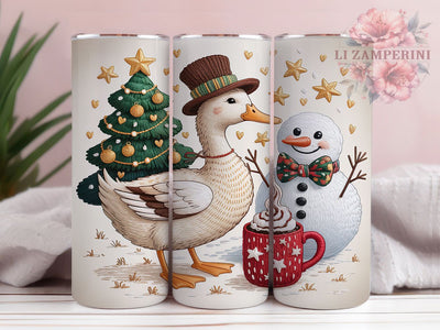 Cozy Country Christmas Goose Tumbler, Cozy Country Wrap, 20Oz Skinny Tumbler, Farmhouse Holiday Sublimation, Rustic Christmas Goose Design, Cute Winter Bird Tumbler, Country Christmas Wrap Sublimation Li Zamperini 