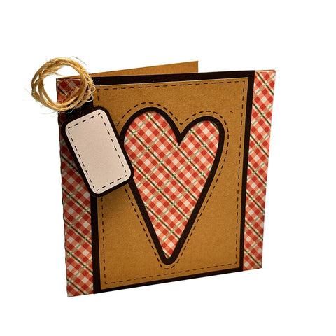 Cozy Country Plaid Layered Holiday Card Heart SVG Sharia Morton Designs 