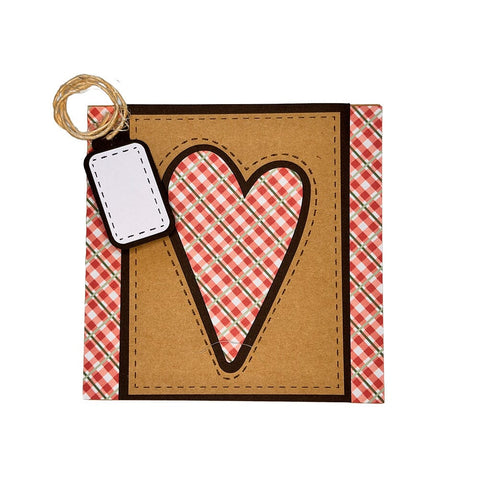 Cozy Country Plaid Layered Holiday Card Heart SVG Sharia Morton Designs 