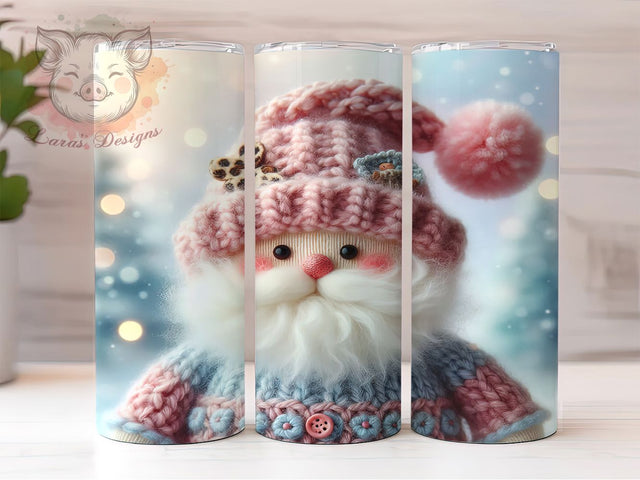 Cozy Crochet Santa Christmas Tumbler, Christmas Yarn Wrap, Holiday Crochet Sublimation, Festive Santa Cup, 20Oz Skinny Tumbler Wrap, Handmade Christmas Mug, Cozy Yarn Design Sublimation Lara' s Designs 