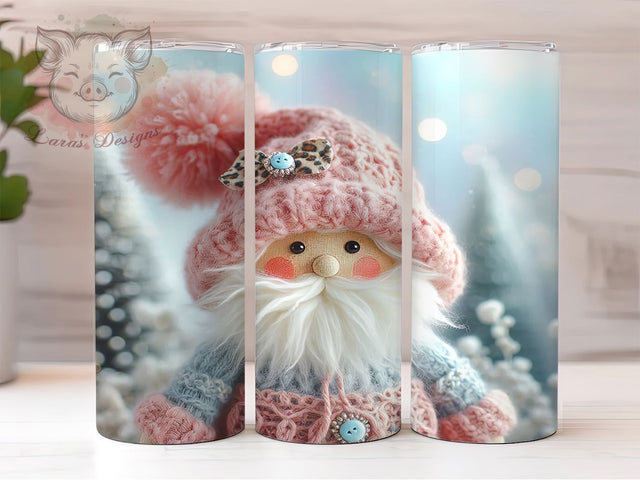 Cozy Crochet Santa Christmas Tumbler, Christmas Yarn Wrap, Holiday Crochet Sublimation, Festive Santa Cup, 20Oz Skinny Tumbler Wrap, Handmade Christmas Mug, Cozy Yarn Design Sublimation Lara' s Designs 