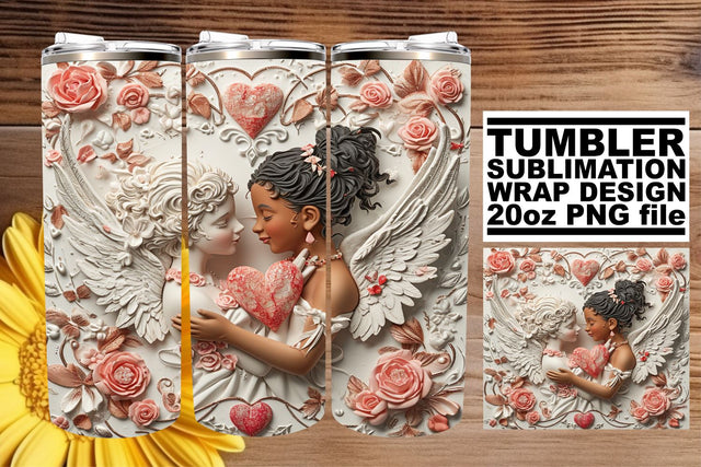 Cozy Cupid's Embrace on Sublimation Tumblers Sublimation afrosvg 