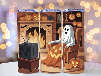 Cozy Cute Spooky Halloween Ghost Tumbler, Halloween Ghost Wrap, Cute Spooky Design, 20Oz Skinny Tumbler, Ghost Sublimation Wrap, Autumn Halloween Drinkware, Fun Ghost Tumbler Sublimation SvggirlplusArt 