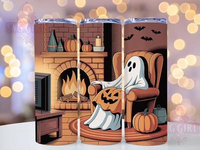 Cozy Cute Spooky Halloween Ghost Tumbler, Halloween Ghost Wrap, Cute Spooky Design, 20Oz Skinny Tumbler, Ghost Sublimation Wrap, Autumn Halloween Drinkware, Fun Ghost Tumbler Sublimation SvggirlplusArt 