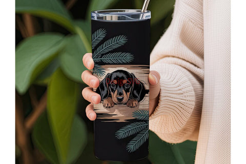 Cozy Dachshund Puppy 20oz Tumbler Wrap Sublimation DesignSVG 