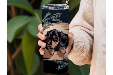 Cozy Dachshund Puppy 20oz Tumbler Wrap Sublimation DesignSVG 