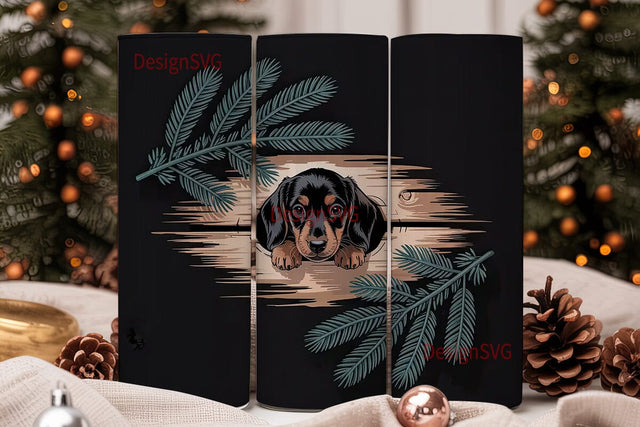 Cozy Dachshund Puppy 20oz Tumbler Wrap Sublimation DesignSVG 