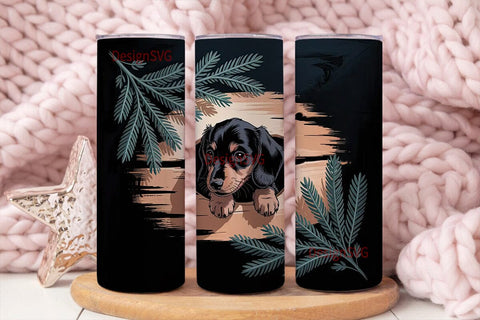 Cozy Dachshund Puppy 20oz Tumbler Wrap Sublimation DesignSVG 