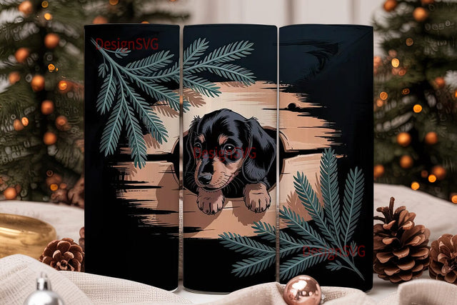 Cozy Dachshund Puppy 20oz Tumbler Wrap Sublimation DesignSVG 