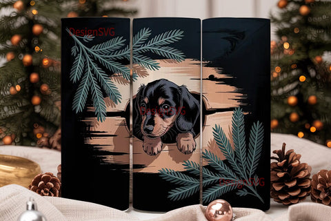 Cozy Dachshund Puppy 20oz Tumbler Wrap Sublimation DesignSVG 