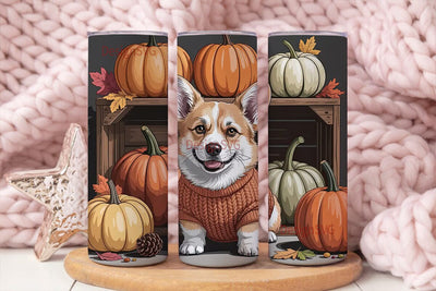 Cozy Fall Corgi Tumbler Design Sublimation DesignSVG 