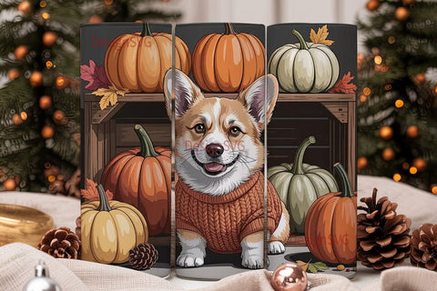 Cozy Fall Corgi Tumbler Design Sublimation DesignSVG 