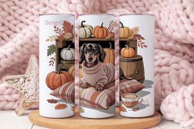 Cozy Fall Dachshund 20oz Tumbler Wrap Sublimation DesignSVG 