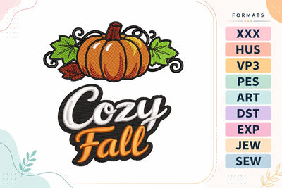Cozy Fall Embroidery Design Embroidery/Applique DESIGNS sg embroidery 
