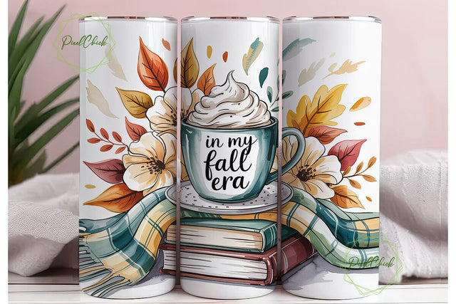 Cozy Fall Era Mug Books 20oz Tumbler Sublimation PixelChick 