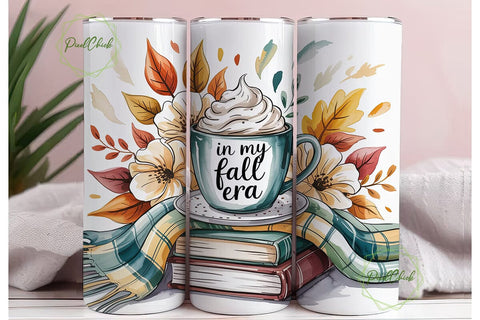 Cozy Fall Era Mug Books 20oz Tumbler Sublimation PixelChick 