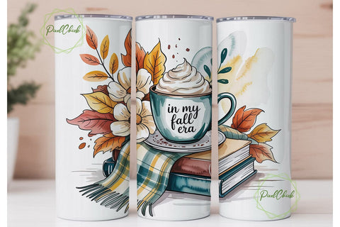Cozy Fall Era Mug Books 20oz Tumbler Sublimation PixelChick 