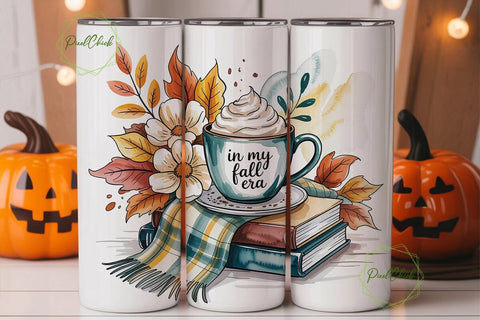 Cozy Fall Era Mug Books 20oz Tumbler Sublimation PixelChick 