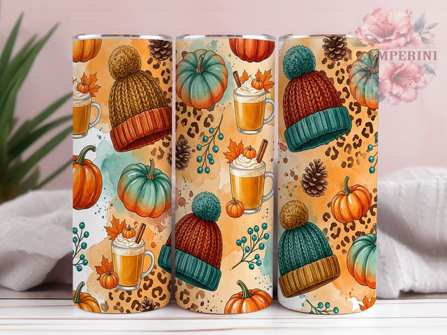 Cozy Fall Hats & Pumpkins 20oz Tumbler, Cozy Fall, Fall Hats, Fall Pumpkins, 20oz Tumbler, Cozy Tumbler, Autumn Tumbler, Tumbler Wrap Sublimation Li Zamperini 