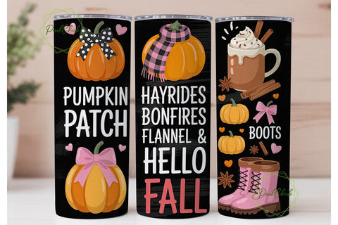 Cozy Fall Pumpkin 20oz Tumbler Wrap Sublimation PixelChick 