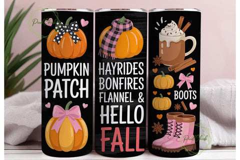 Cozy Fall Pumpkin 20oz Tumbler Wrap Sublimation PixelChick 