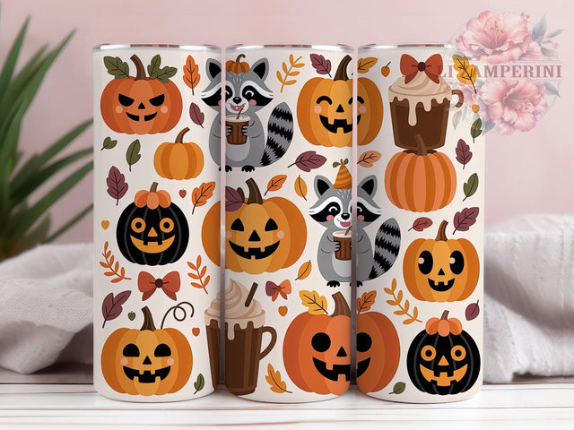Cozy Fall Pumpkin Raccoon Tumbler, Pumpkin Raccoon, 20Oz Tumbler, Sublimation Design, Fall Critter, Cozy Season, Woodland Vibes Sublimation Li Zamperini 