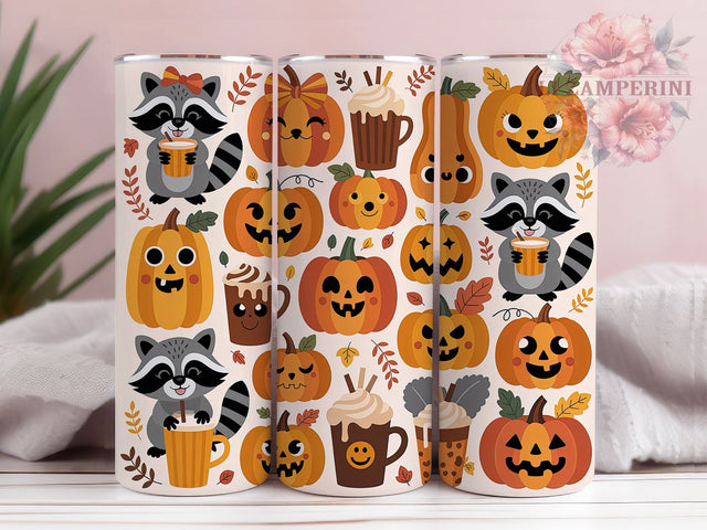 Cozy Fall Pumpkin Raccoon Tumbler, Pumpkin Raccoon, 20Oz Tumbler, Sublimation Design, Fall Critter, Cozy Season, Woodland Vibes Sublimation Li Zamperini 