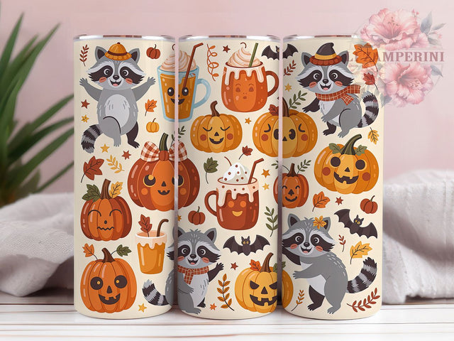 Cozy Fall Pumpkin Raccoon Tumbler, Pumpkin Raccoon, 20Oz Tumbler, Sublimation Design, Fall Critter, Cozy Season, Woodland Vibes Sublimation Li Zamperini 