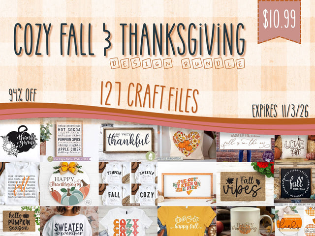 Cozy Fall & Thanksgiving Design Bundle [Reg $177] 93% off Bundle So Fontsy Design Shop 