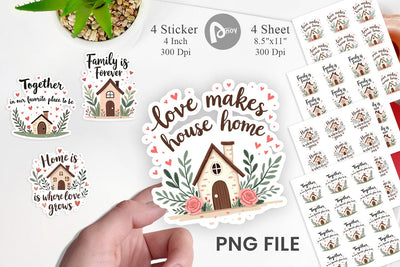 Cozy Family and Friends Quotes Sticker Sublimation artnoy 