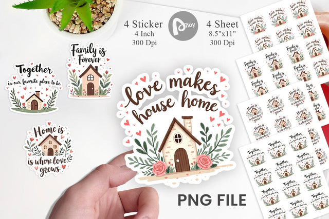 Cozy Family and Friends Quotes Sticker Sublimation artnoy 