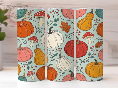Cozy Folk Art Pumpkins 20oz Tumbler, Pumpkin Folk Motif, Cozy Art Design, Autumn Theme, Rustic Accent, Whimsical Charm, Sublimation Wrap, 20oz Tumbler Sublimation Lara' s Designs 