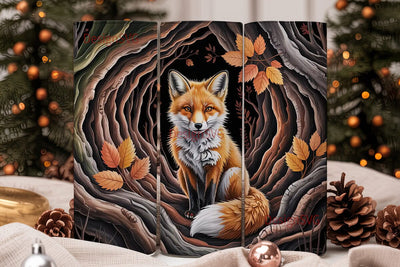 Cozy Fox in Autumn Tree 20oz Tumbler Sublimation DesignSVG 