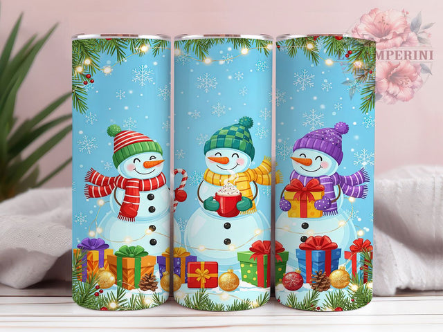 Cozy Frosty Snowman Christmas Tumbler, Holiday Winter Wrap, 20Oz Skinny Tumbler, Festive Snowman Sublimation, Cozy Winter Design, Merry Christmas Tumbler, Frosty Holiday Wrap Sublimation Li Zamperini 