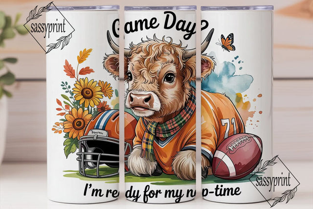 Cozy Game Day Calf 20oz Tumbler Wrap Sublimation sassyprint 