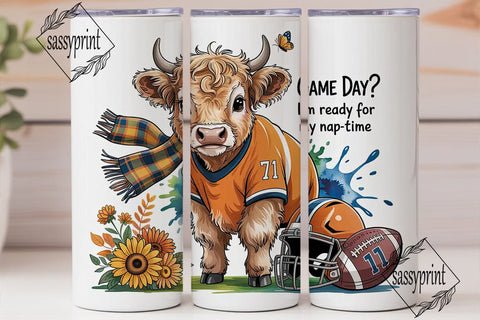 Cozy Game Day Calf 20oz Tumbler Wrap Sublimation sassyprint 
