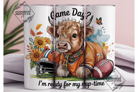 Cozy Game Day Calf 20oz Tumbler Wrap Sublimation sassyprint 