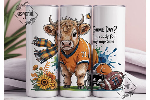 Cozy Game Day Calf 20oz Tumbler Wrap Sublimation sassyprint 