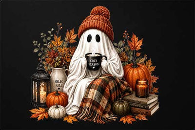Cozy Ghost PNG | Cute Fall Halloween Digital Download SVG BillahCrafts 