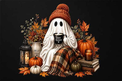 Cozy Ghost PNG | Cute Fall Halloween Digital Download SVG BillahCrafts 
