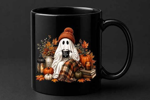 Cozy Ghost PNG | Cute Fall Halloween Digital Download SVG BillahCrafts 