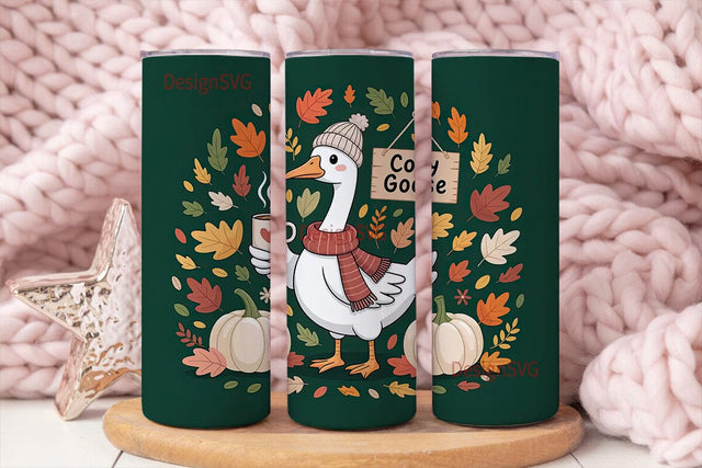 Cozy Goose Fall 20oz Tumbler Wrap Sublimation DesignSVG 