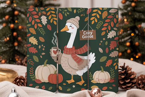 Cozy Goose Fall 20oz Tumbler Wrap Sublimation DesignSVG 