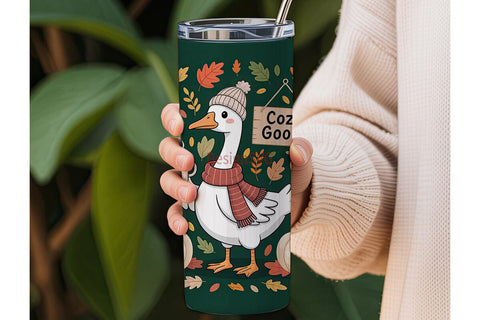 Cozy Goose Fall 20oz Tumbler Wrap Sublimation DesignSVG 