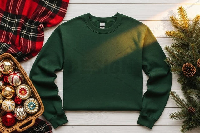 Cozy green christmas sweater Mock Up Photo Designangry 