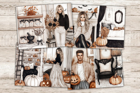 Cozy Halloween Junk Journal Kit | Witch Digital Paper SVG GlamArtZhanna 