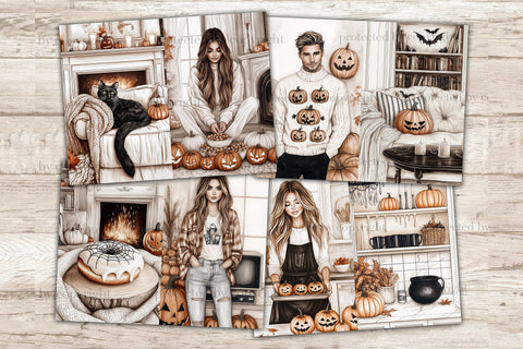 Cozy Halloween Junk Journal Kit | Witch Digital Paper SVG GlamArtZhanna 