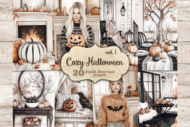 Cozy Halloween Junk Journal Kit | Witch Digital Paper SVG GlamArtZhanna 