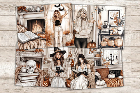 Cozy Halloween Junk Journal Kit | Witch Digital Paper SVG GlamArtZhanna 