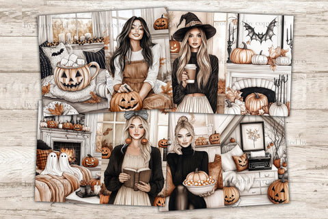 Cozy Halloween Junk Journal Kit | Witch Digital Paper SVG GlamArtZhanna 